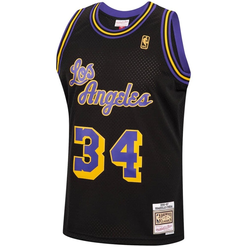 Shaquille O’Neal Los Angeles Lakers Mitchell & Ness NBA 96 Reload Swingman Jersey – Black