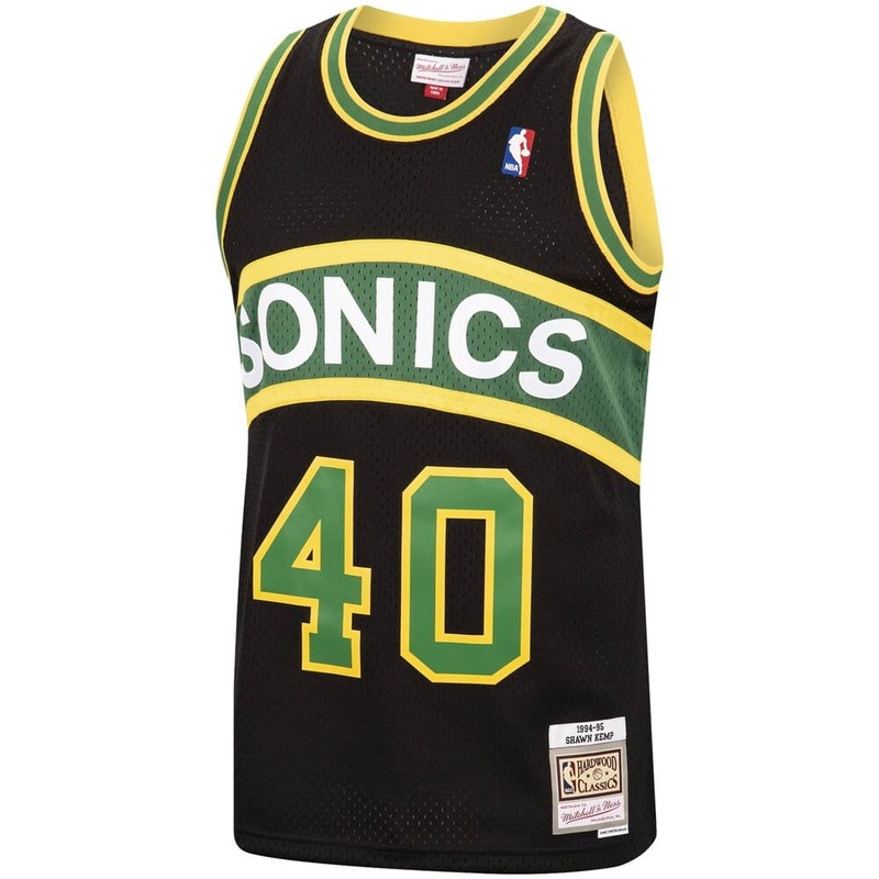 Shawn Kemp Seattle Supersonics Mitchell & Ness NBA Reload 2.0 94-95 Swingman Jersey – Black