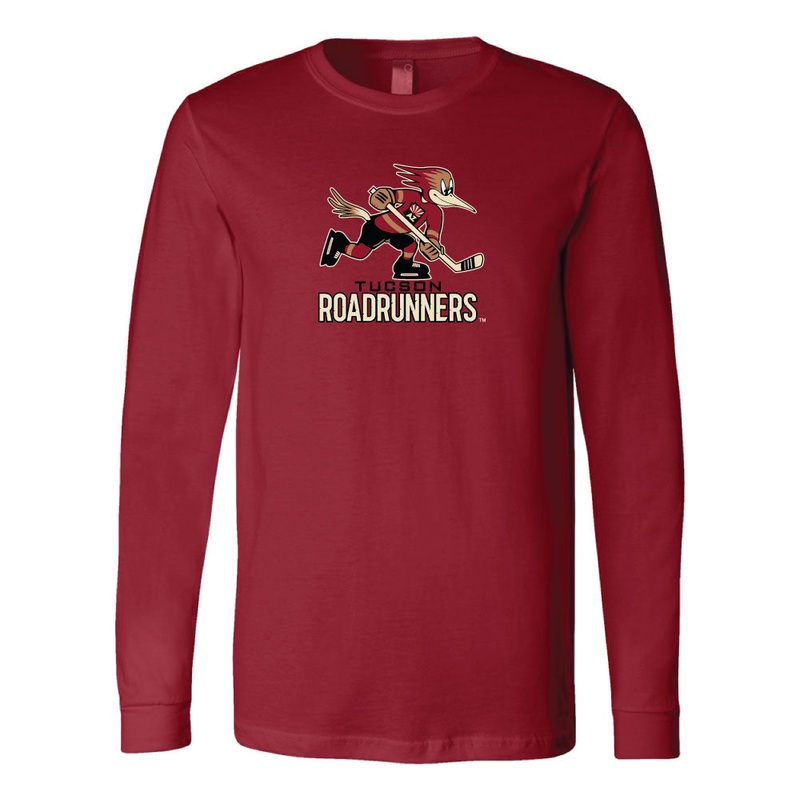 Tucson Roadrunners Primary Logo Stack Long Sleeve T-Shirt – Red