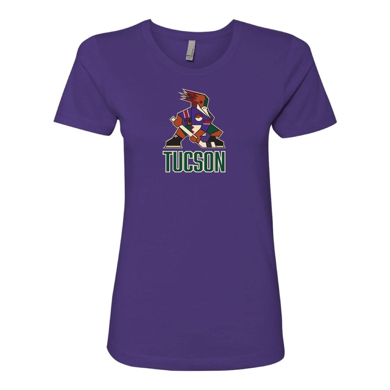 Tucson Roadrunners Women’s Kachina Logo Stack T-Shirt – Purple