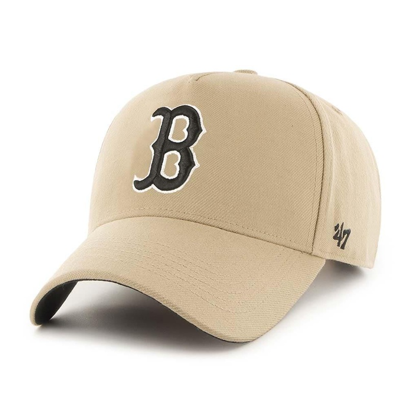 Boston Red Sox ’47 MLB Black & White MVP DT Snapback Hat – Khaki