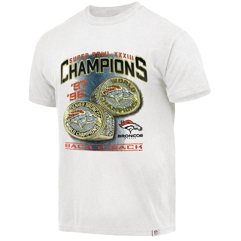 Denver Broncos NFL Champs Rings Vintage T-Shirt – Vintage White