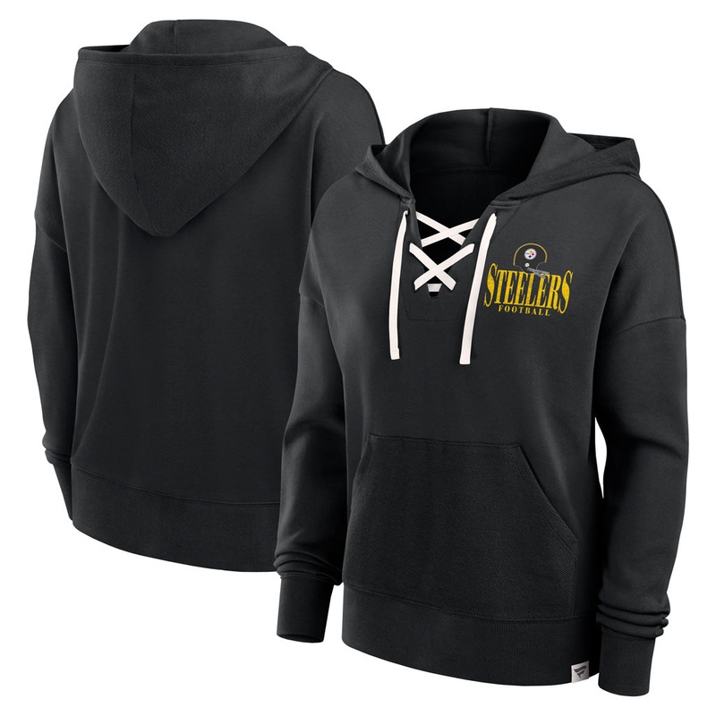 NFL Pittsburgh Steelers Women’s Fanatics Blitz Left Lace Up Hoodie