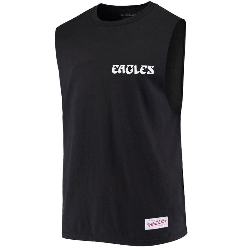 Philadelphia Eagles Mitchell & Ness NFL Retro Repeat Muscle T-Shirt – Black