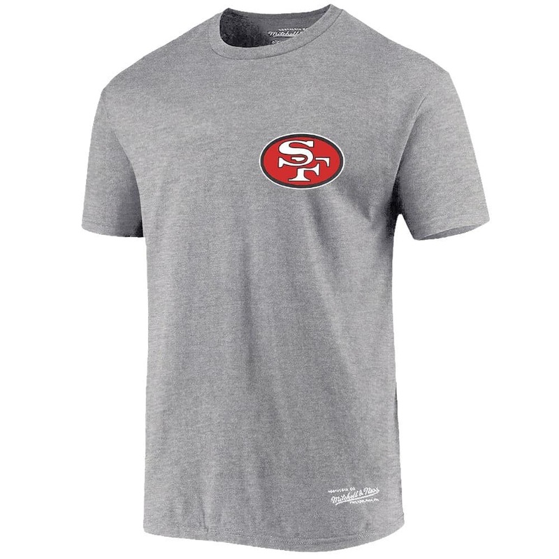 San Francisco 49ers Mitchell & Ness NFL Retro Repeat T-Shirt – Grey Marle