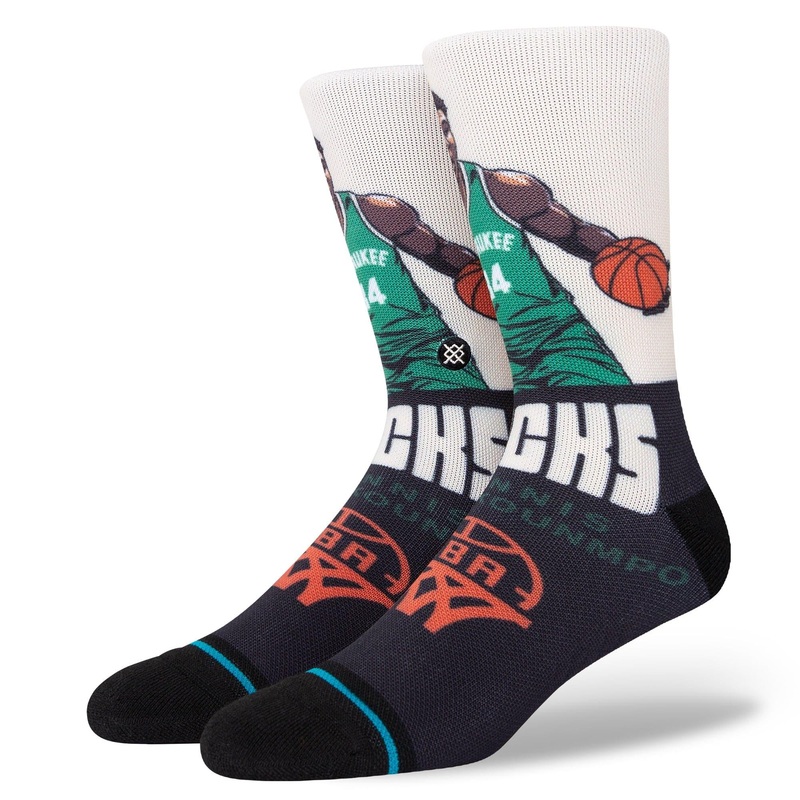 Giannis Antetokounmpo Milwaukee Bucks Stance NBA Graded Crew Socks – Tan