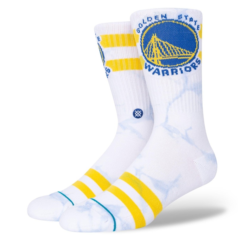 Golden State Warriors Stance NBA Team Dyed Crew Socks – White