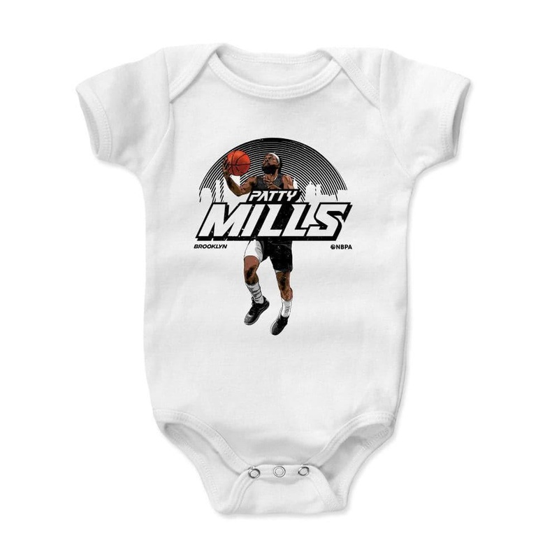 Kids/Babies Patty Mills Brooklyn Nets 500 Level NBA Skyline Onesie – White