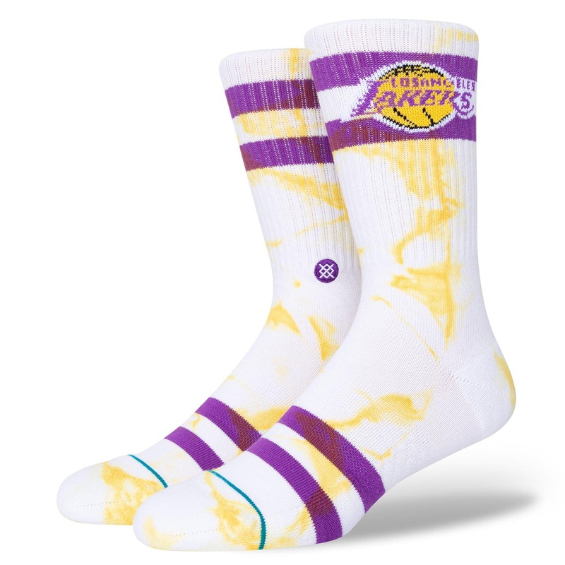 Los Angeles Lakers Stance NBA Team Dyed Crew Socks – White