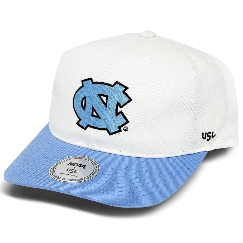 North Carolina Tar Heels USL NCAA Team Deadstock Snapback Hat – Vintage White