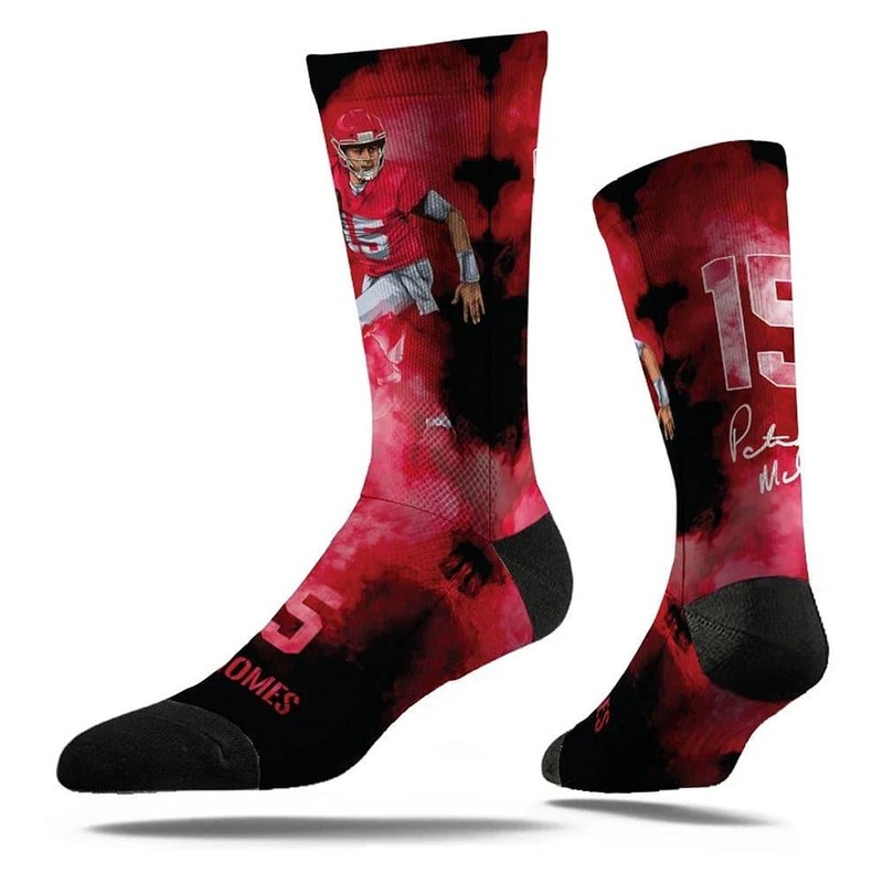 Patrick Mahomes Kansas City Chiefs Strideline NFL Fog Classic Crew Socks – Black
