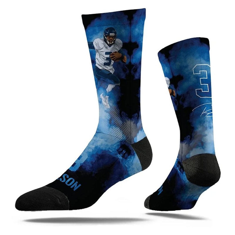 Russell Wilson Seattle Seahawks Strideline NFL Fog Classic Crew Socks – Black