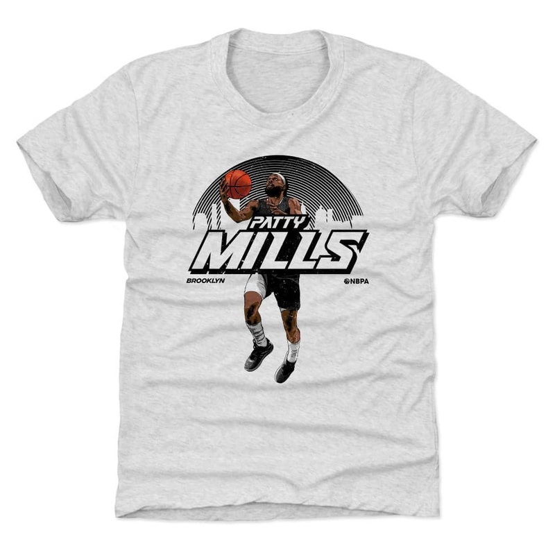 Youths Patty Mills Brooklyn Nets 500 Level NBA Skyline Tri-Blend T-Shirt – Ash