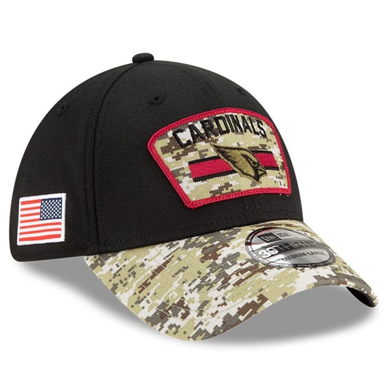 Arizona Cardinals New Era NFL 2021 Salute To Service 39THIRTY Flex Fit Hat – Black
