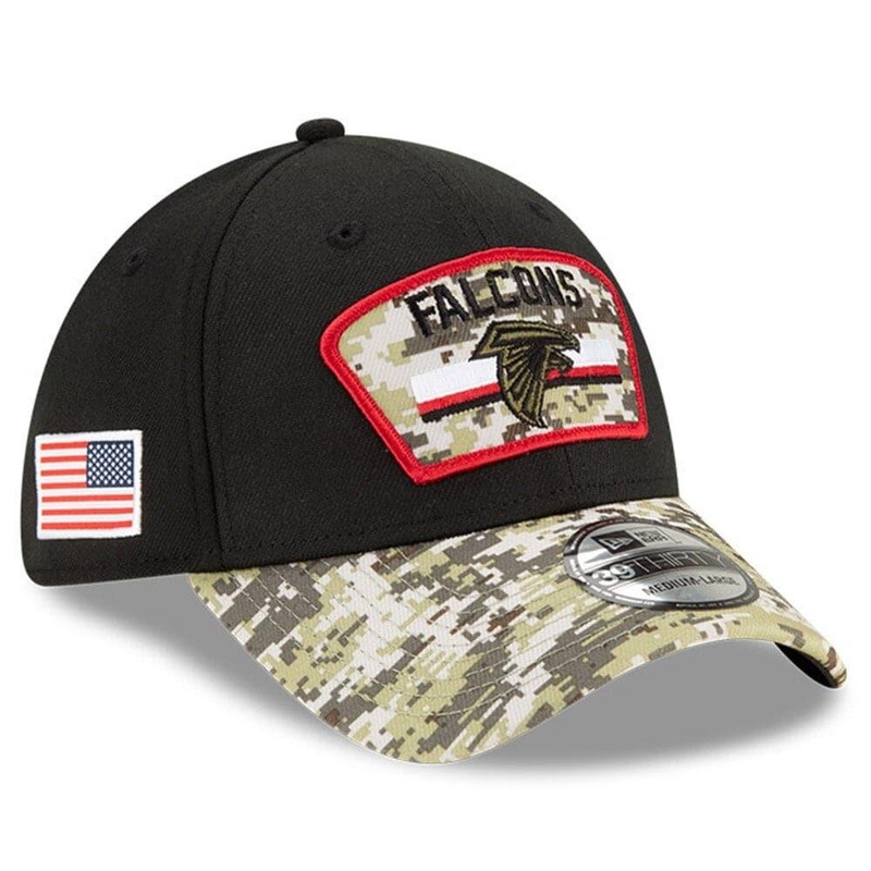 Atlanta Falcons New Era NFL 2021 Salute To Service 39THIRTY Flex Fit Hat – Black