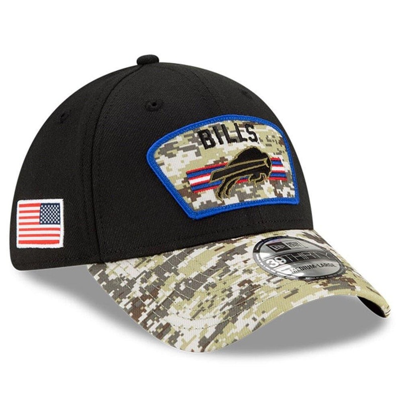 Buffalo Bills New Era NFL 2021 Salute To Service 39THIRTY Flex Fit Hat – Black