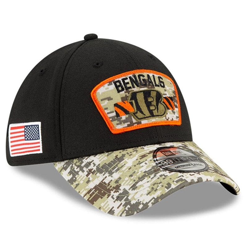 Cincinnati Bengals New Era NFL 2021 Salute To Service 39THIRTY Flex Fit Hat – Black
