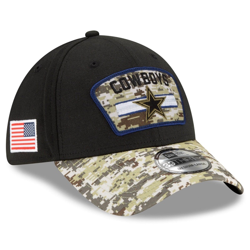 Dallas Cowboys New Era NFL 2021 Salute To Service 39THIRTY Flex Fit Hat – Black