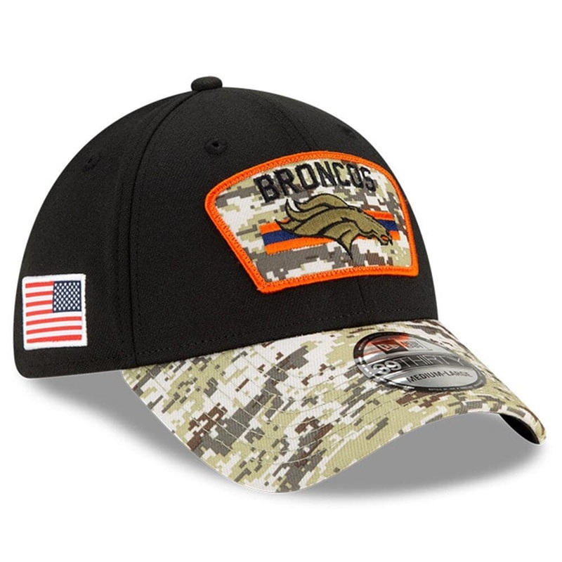 Denver Broncos New Era NFL 2021 Salute To Service 39THIRTY Flex Fit Hat – Black
