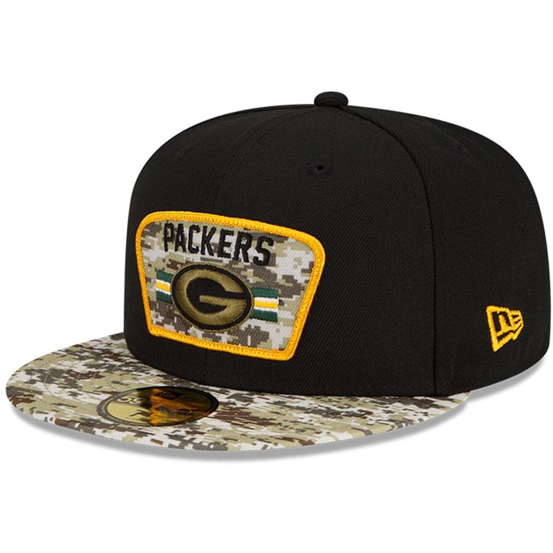 Green Bay Packers New Era NFL 2021 Salute To Service 59FIFTY Fitted Hat – Black