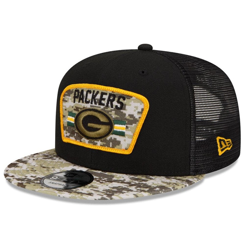 Green Bay Packers New Era NFL 2021 Salute To Service 9FIFTY Snapback Hat – Black