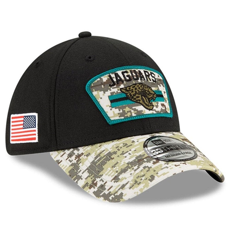 Jacksonville Jaguars New Era NFL 2021 Salute To Service 39THIRTY Flex Fit Hat – Black