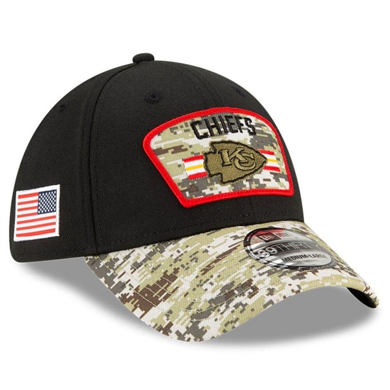 Kansas City Chiefs New Era NFL 2021 Salute To Service 39THIRTY Flex Fit Hat – Black