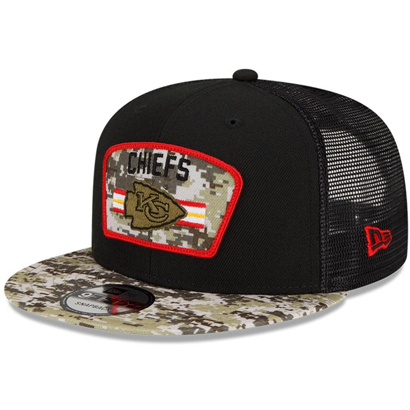 Kansas City Chiefs New Era NFL 2021 Salute To Service 9FIFTY Snapback Hat – Black