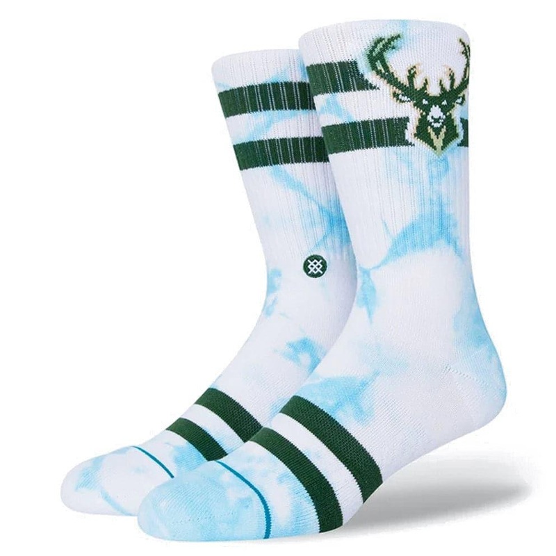 Milwaukee Bucks Stance NBA Team Dyed Crew Socks – White
