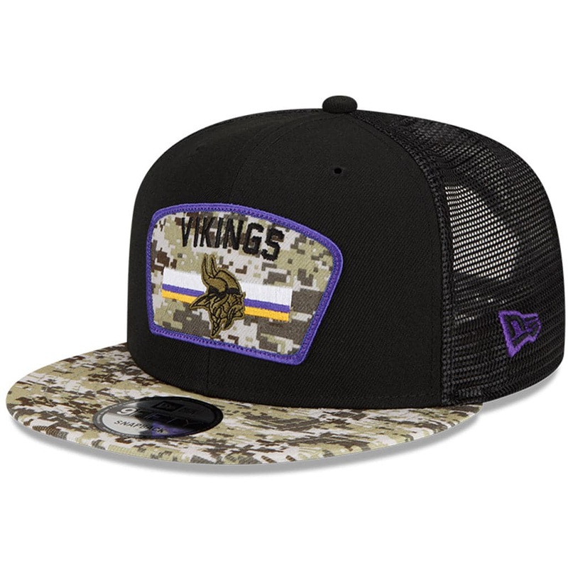 Minnesota Vikings New Era NFL 2021 Salute To Service 9FIFTY Snapback Hat – Black