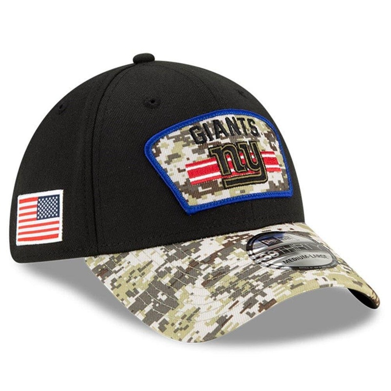New York Giants New Era NFL 2021 Salute To Service 39THIRTY Flex Fit Hat – Black