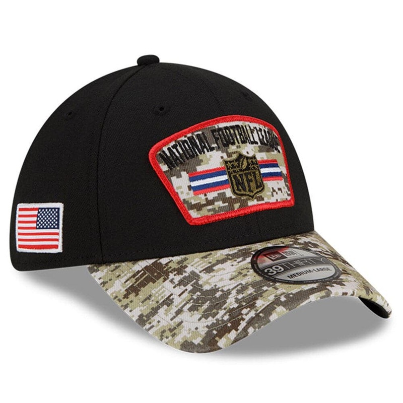 NFL Shield New Era NFL 2021 Salute To Service 39THIRTY Flex Fit Hat – Black