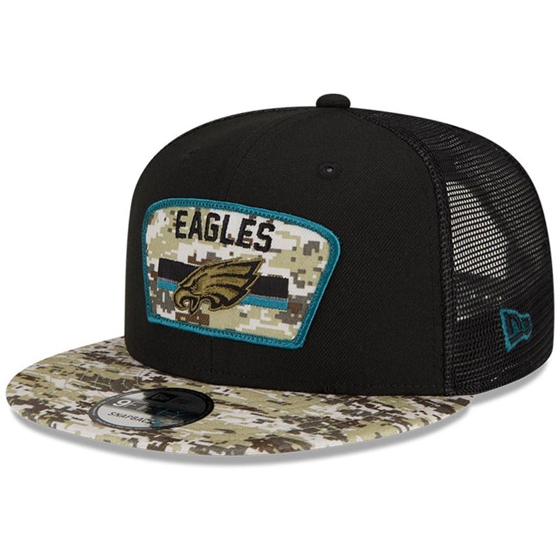 Philadelphia Eagles New Era NFL 2021 Salute To Service 9FIFTY Snapback Hat – Black