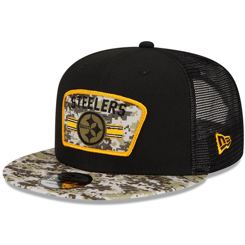 Pittsburgh Steelers New Era NFL 2021 Salute To Service 9FIFTY Snapback Hat – Black