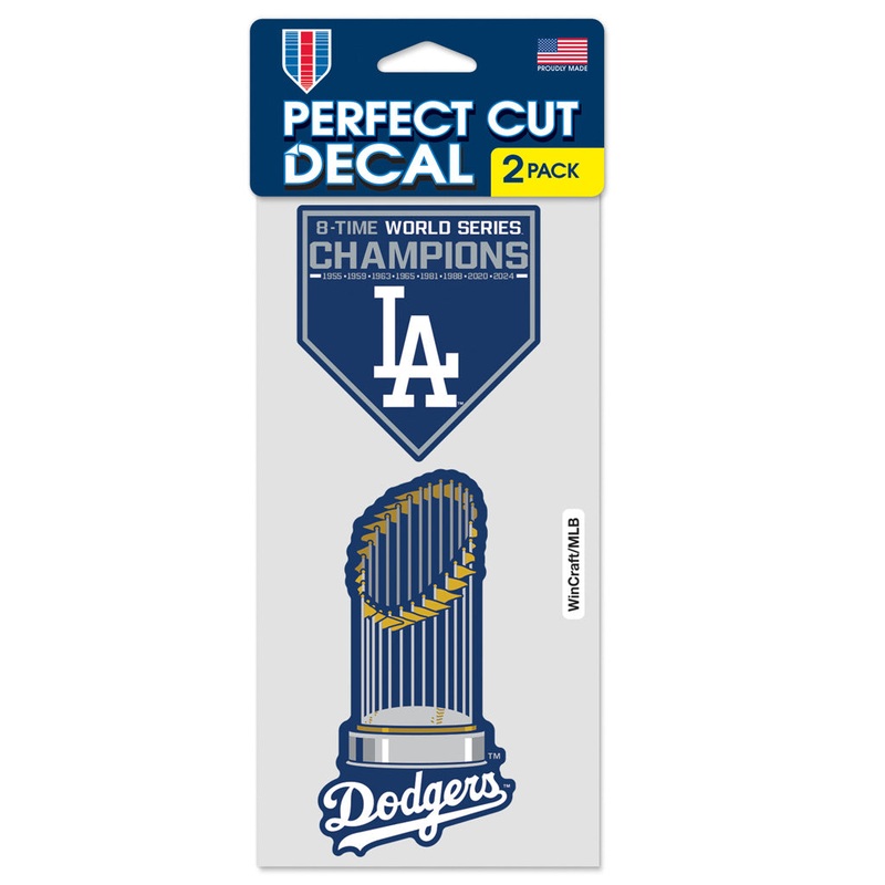 MLB Los Angeles Dodgers WinCraft 2024 World Series Champion 2-Pack 4″ x 8″ Decal