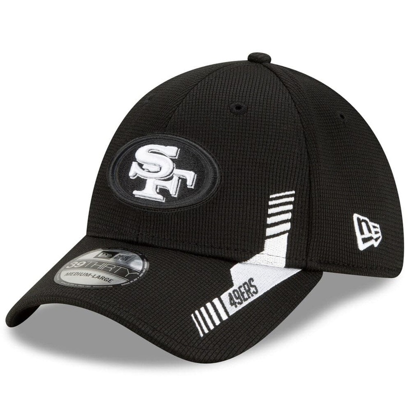 San Francisco 49ers New Era NFL 2021 Sideline Throwback 39THIRTY Flex Fit Hat – Black