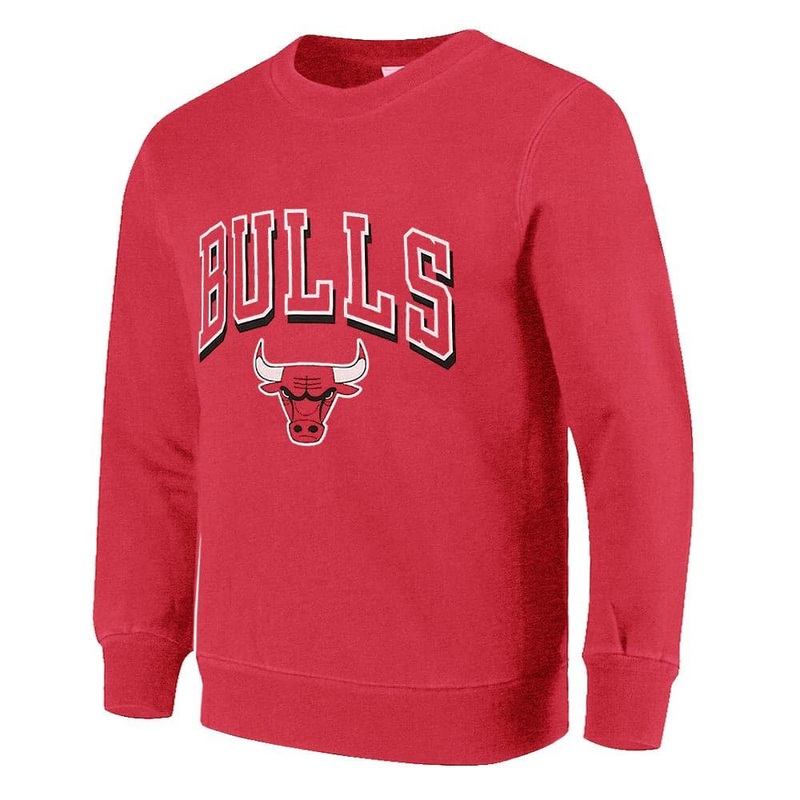 Womens Chicago Bulls Mitchell & Ness NBA Keyline Crew Jumper – Faded Red