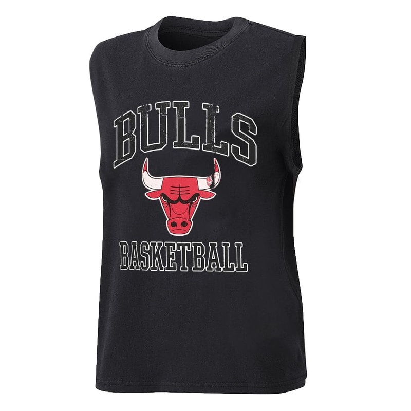Womens Chicago Bulls Mitchell & Ness NBA Locker Room Vintage Tank T-Shirt – Faded Black