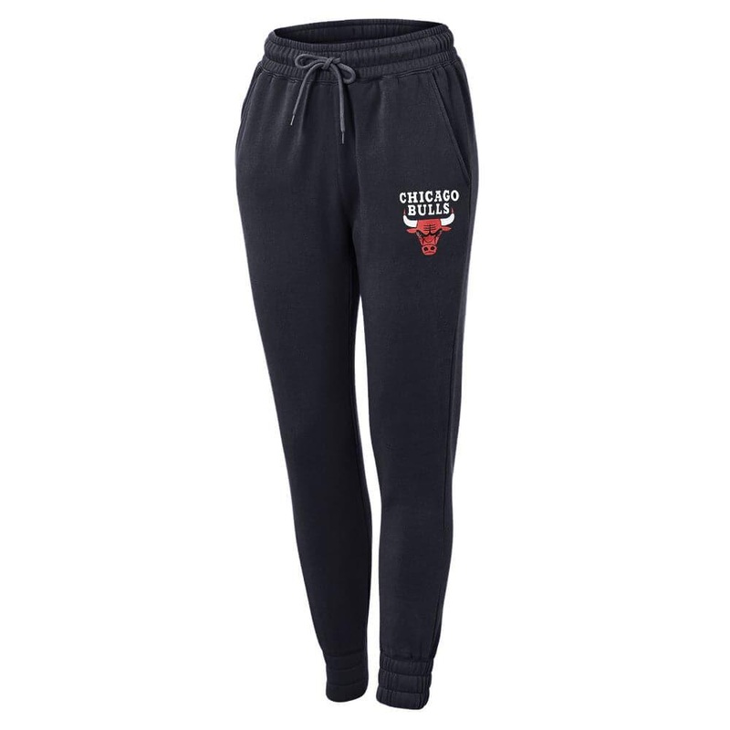 Womens Chicago Bulls Mitchell & Ness NBA Logo Vintage Track Pants – Black
