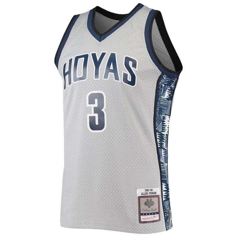 Allen Iverson Georgetown Hoyas Mitchell & Ness NCAA 95 Swingman Jersey – Grey