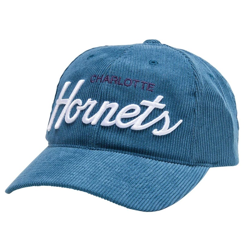 Charlotte Hornets Mitchell & Ness NBA Montage Pre-Curved Deadstock Snapback Hat – Aqua