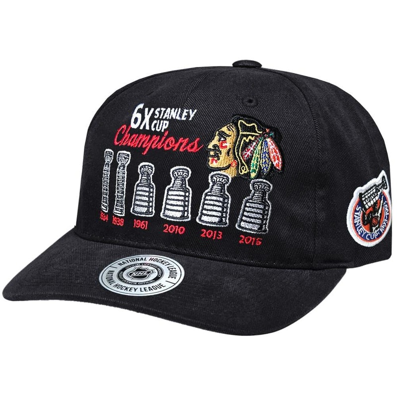 Chicago Blackhawks NHL Finals Champs Pre-Curved Brushed Deadstock Snapback Hat – Black