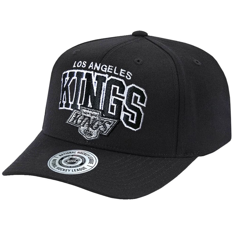 Los Angeles Kings NHL Team Arch Brushed Pro Crown Curved Snapback Hat – Black