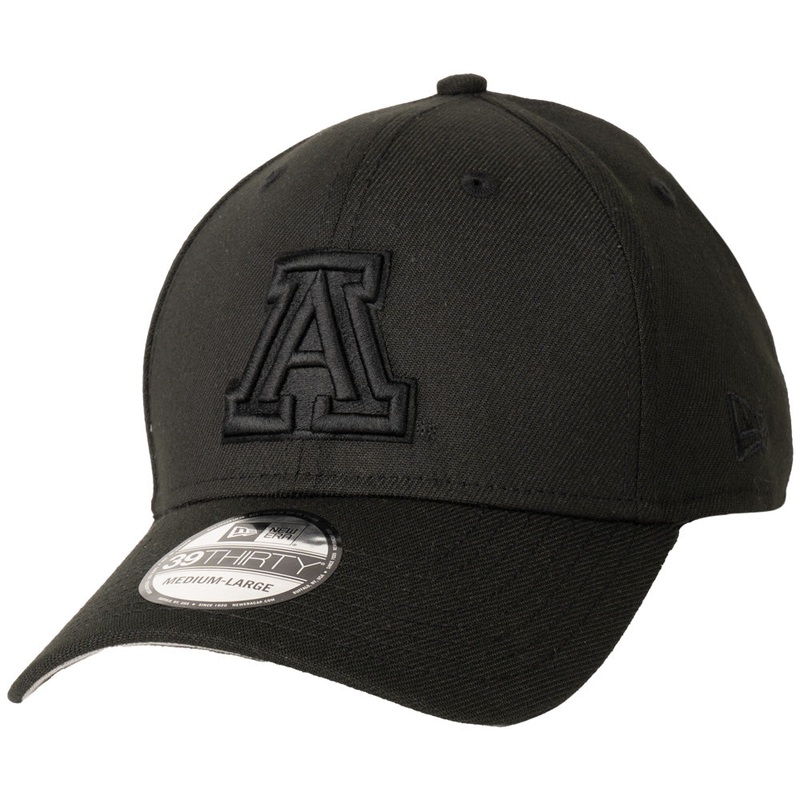 NCAA Arizona Wildcats Black On Black Primary Logo 39THIRTY Flex Fit Hat – Black