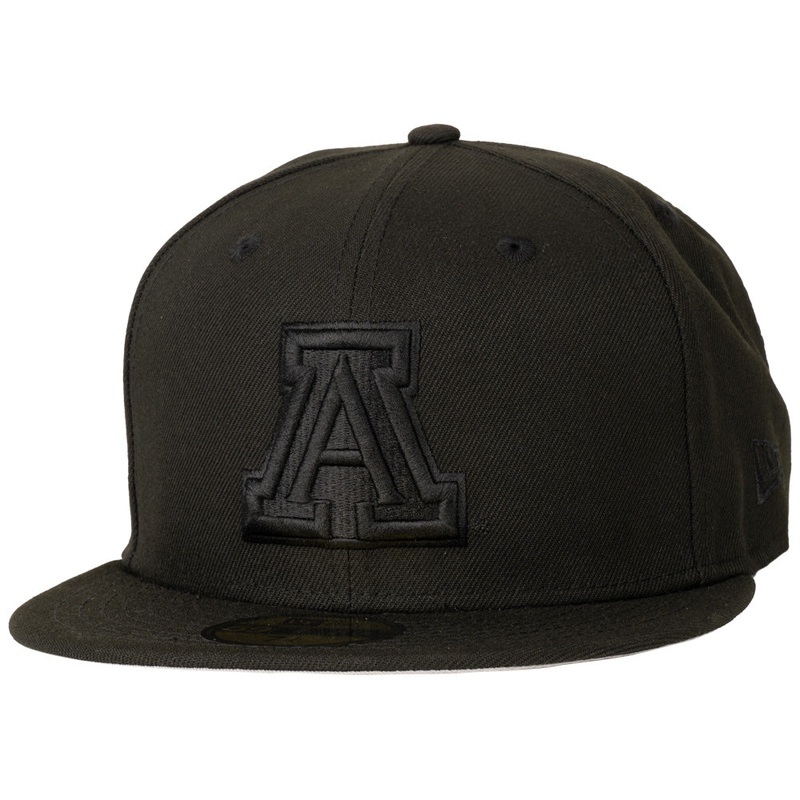 NCAA Arizona Wildcats Black On Black Primary Logo 59FIFTY Fitted Hat – Black