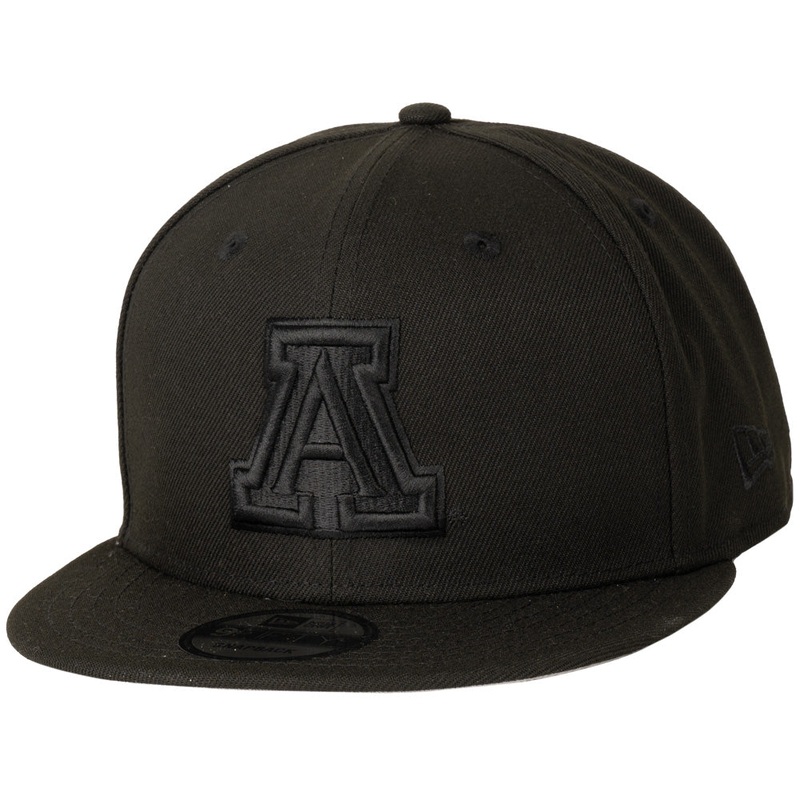 NCAA Arizona Wildcats Black On Black Primary Logo 9FIFTY Snapback Hat – Black