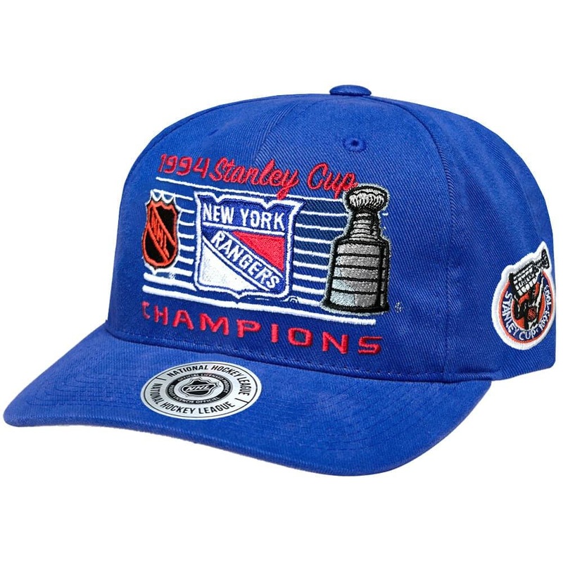New York Rangers NHL Finals Champs Pre-Curved Brushed Deadstock Snapback Hat – Blue