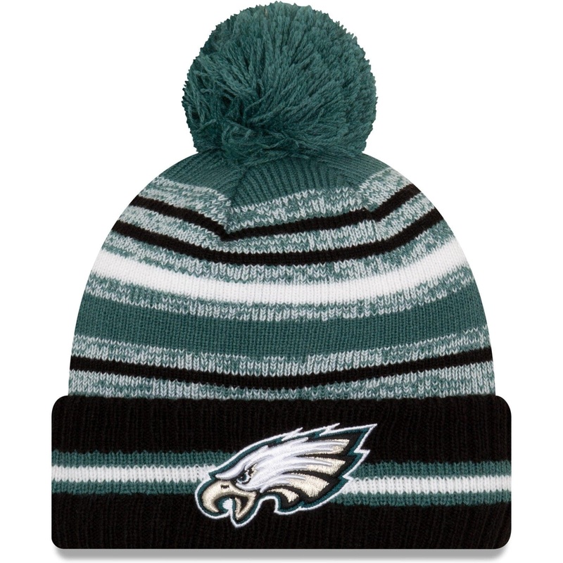 Philadelphia Eagles New Era NFL 2021 Sideline Team Pom Knit Beanie – Green