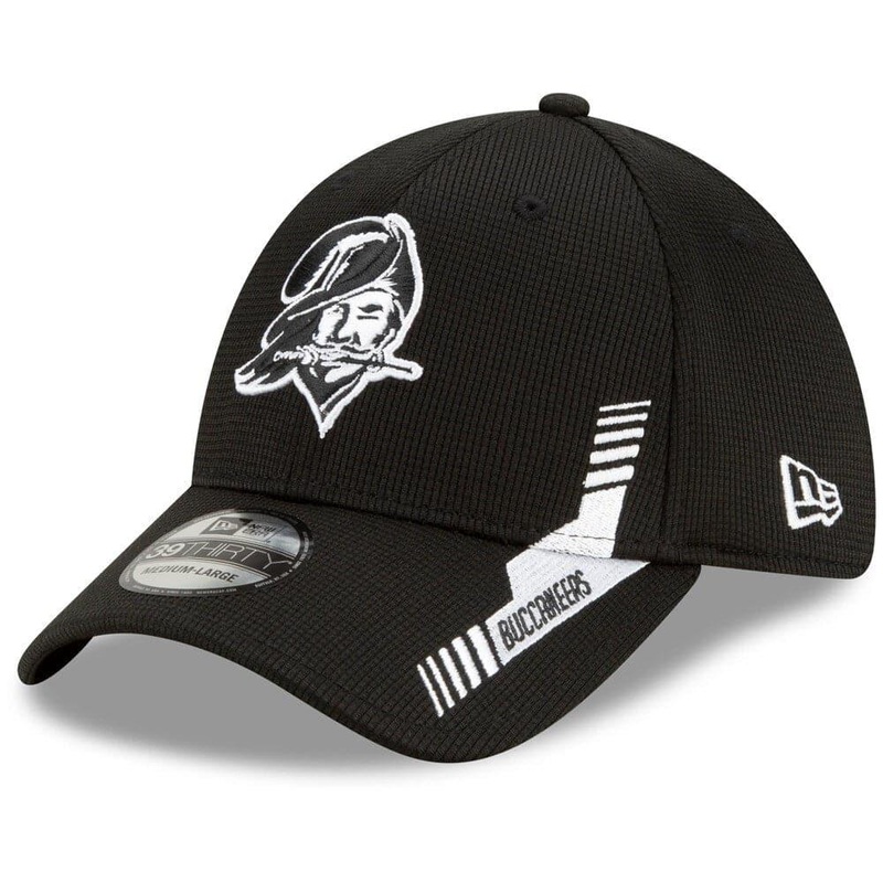 Tampa Bay Buccaneers New Era NFL 2021 Sideline Throwback 39THIRTY Flex Fit Hat – Black