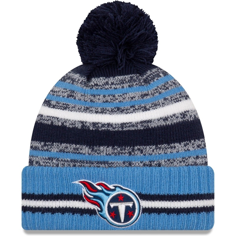 Tennessee Titans New Era NFL 2021 Sideline Team Pom Knit Beanie – Navy